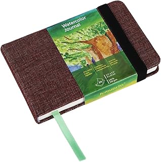 tumuarta Carnet d’aquarelle, 9X14 cm, 300 g/m², papier 25% coton, grain fin, 24 feuilles, 48 pages, carnet de croquis en papier aquarelle pour une utilisation comme carnet de voyage et cahier